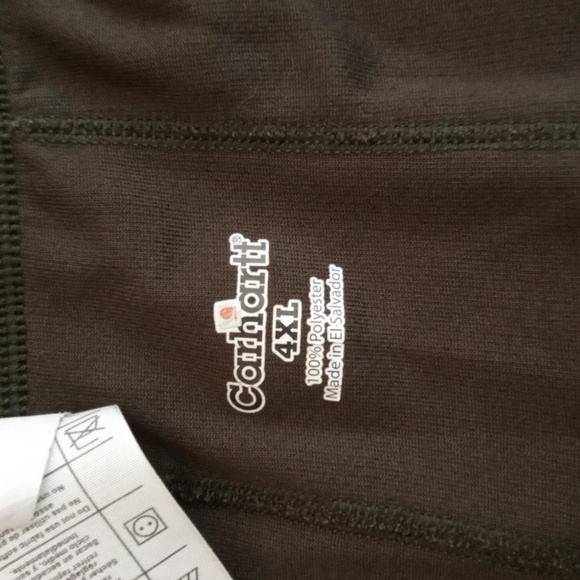 Carhartt Green Work Dry Midweight Polyester Thermal Underpants Bottoms Mens 4X - Picture 4 of 9